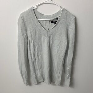 Banana Republic Light Gray V-Neck Sweater